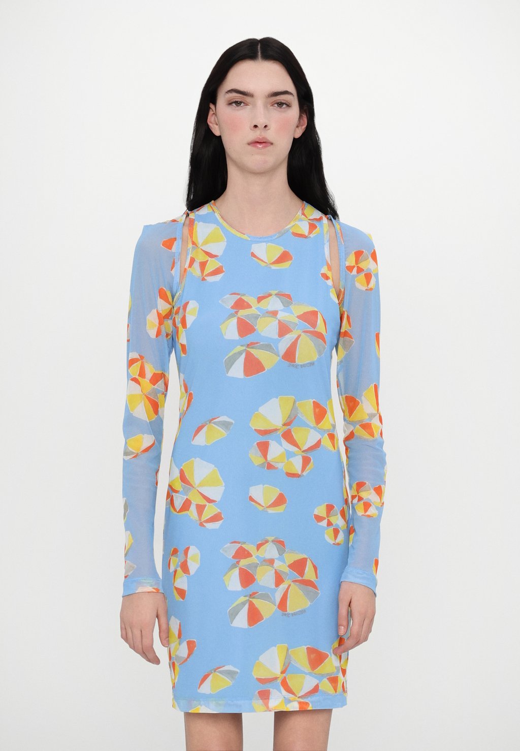 

Повседневное платье BEACH UMBRELLAS PRINT MOSCHINO JEANS, светло-голубой