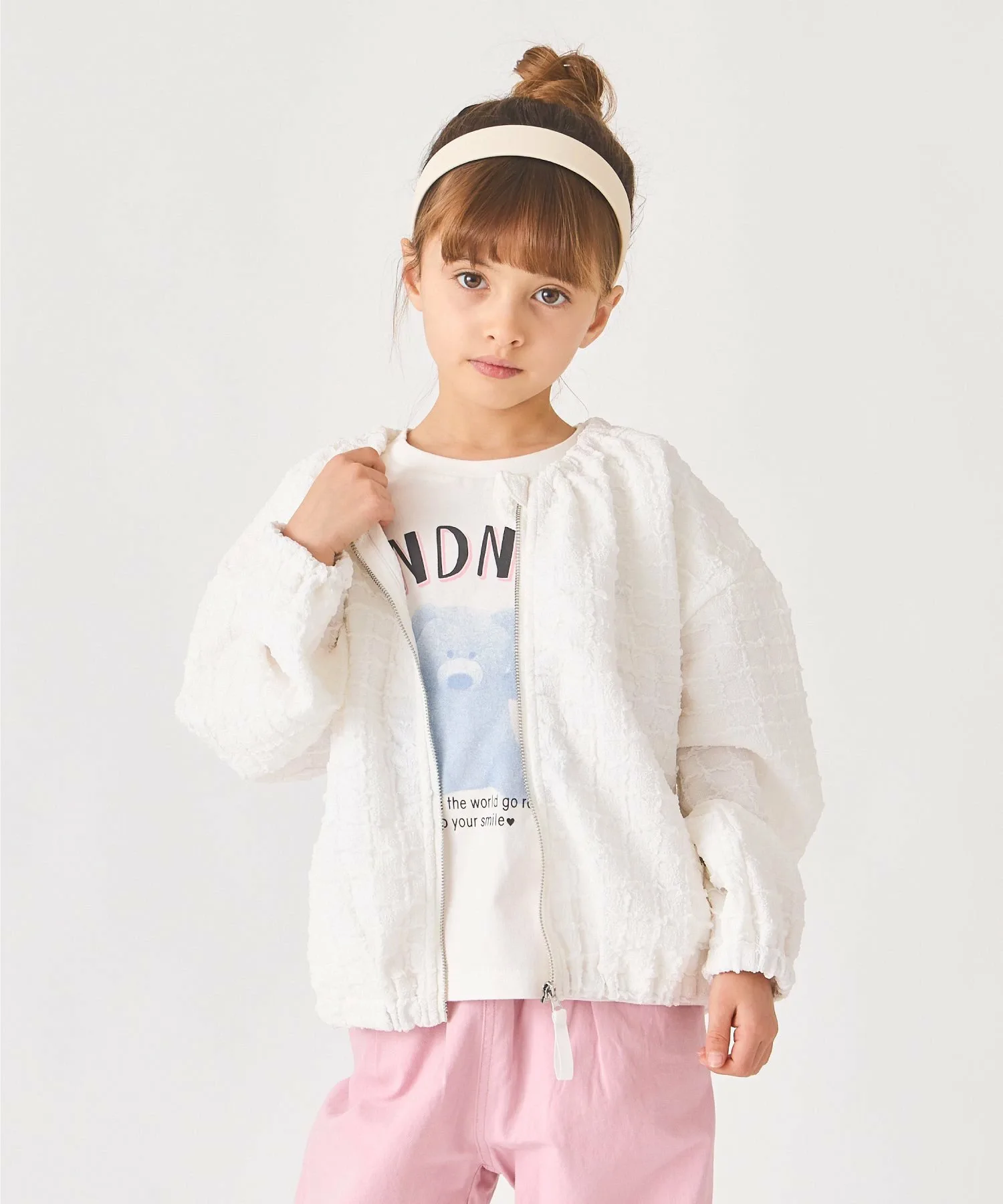 Клетчатая жаккардовая блузон Ever Closet, white
