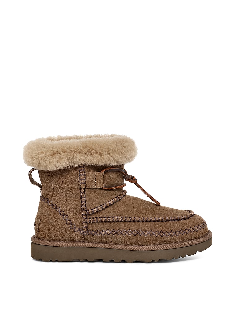 Ботинки UGG на шнуровке, коричневый