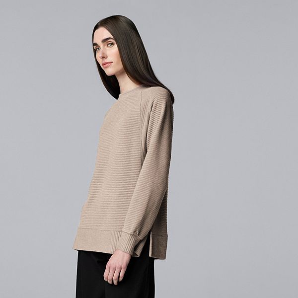 

Женская уютная туника с боковым разрезом Simply Vera Vera Wang, Quicksand Heather, Бежевый, Женская уютная туника с боковым разрезом Simply Vera Vera Wang, Quicksand Heather