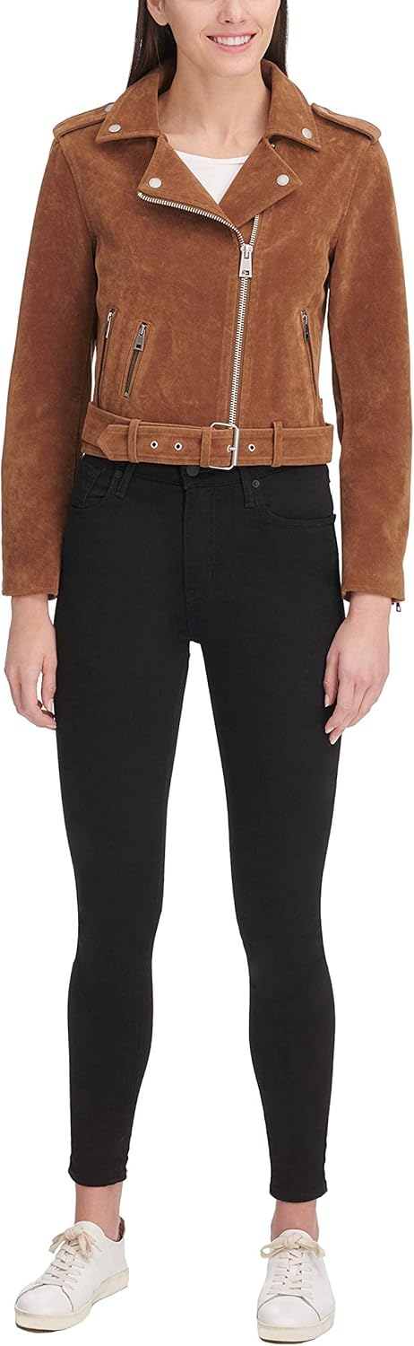 

Женская куртка-косуха Levi's с поясом из искусственной кожи, коричневый