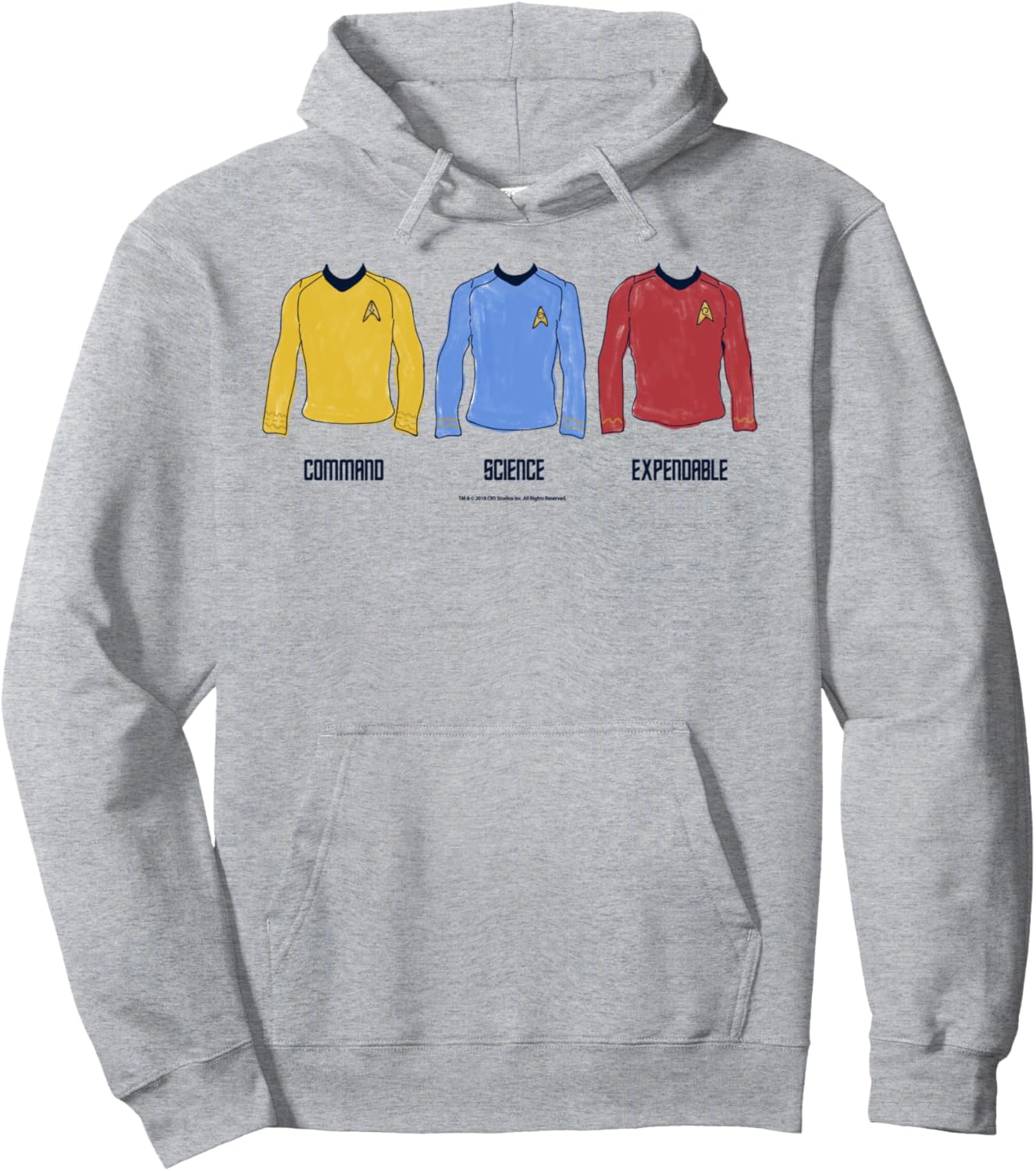 

Толстовка с изображением подразделений и рангов из сериала «Звездный путь» Star Trek, серый