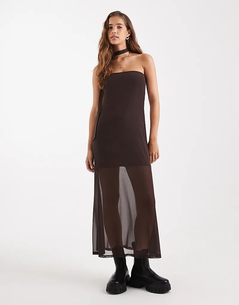 

Длинное платье-шарф Miss Selfridge шоколадного цвета