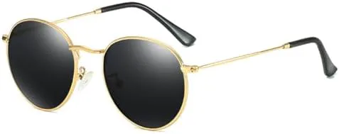 

Классические женские круглые солнцезащитные очки 2027 года, розовые, с зеркальным покрытием, в стиле ретро, ​​мужские очки с зеркальным покрытием MTZJH, Golden Grey