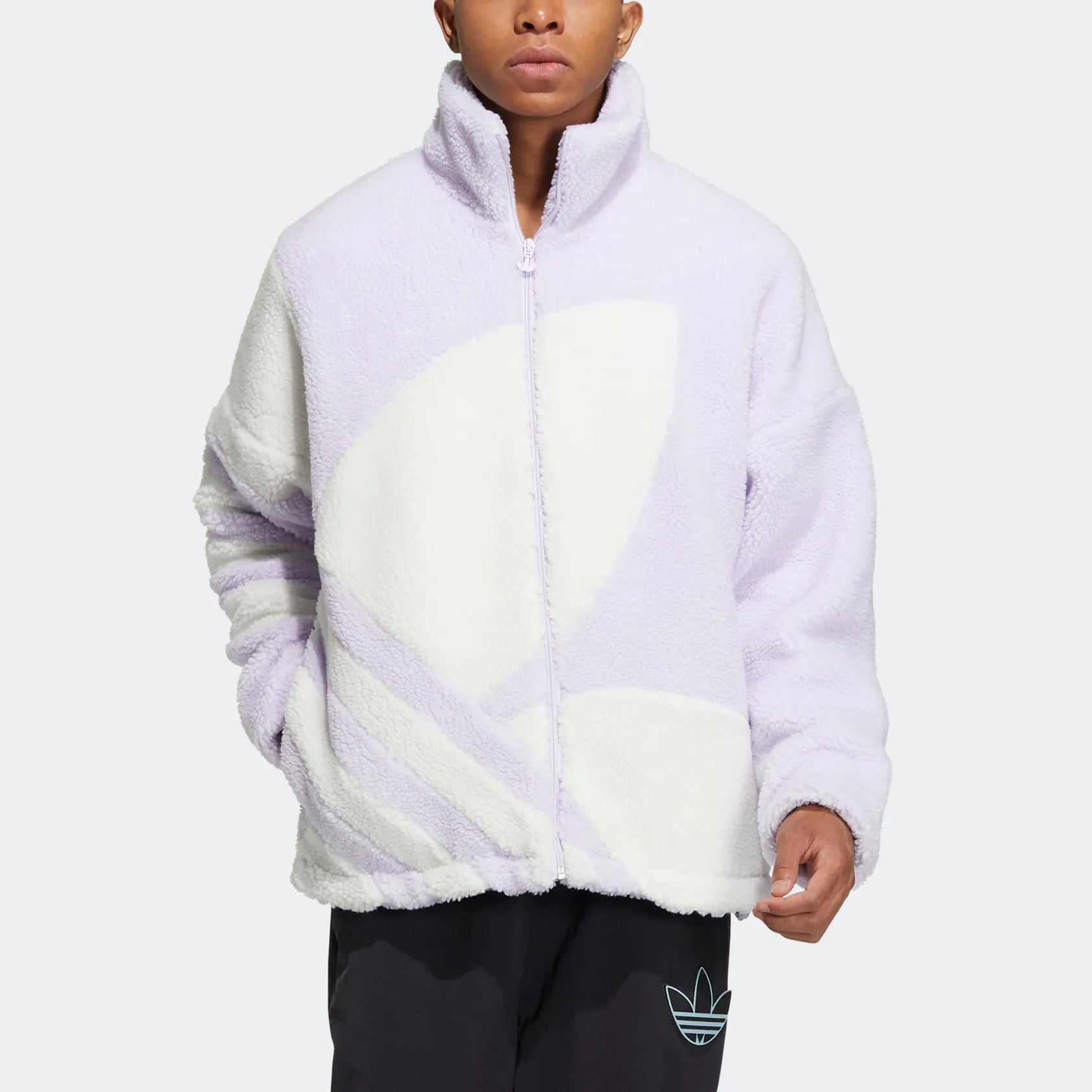 Куртка adidas originals FW22 Sherpa Jacket Tr Logo HR3488, фиолетовый — фото 2