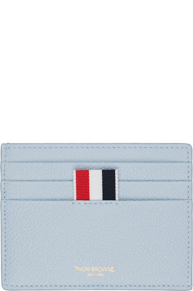 

Синяя одинарная кожаная визитница Thom Browne