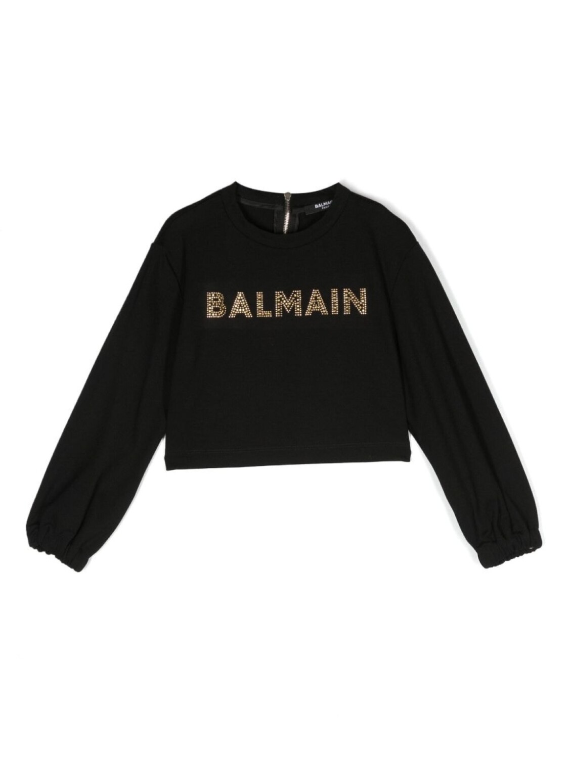 

Футболка с длинными рукавами и логотипом Balmain Kids, черный