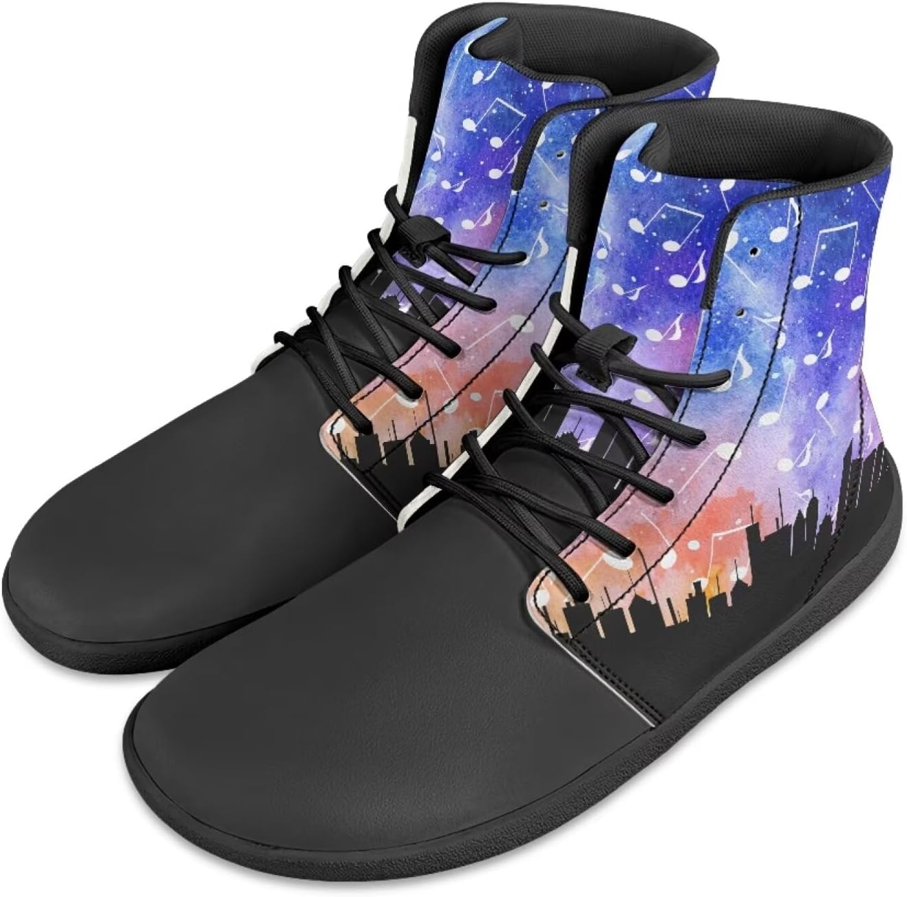 

Мужские кроссовки Jeiento Mens Galaxy Barefoot, повседневные с широким носком, из искусственной кожи, минималистичные, для бега, с нулевым перепадом, Galaxy Music Note