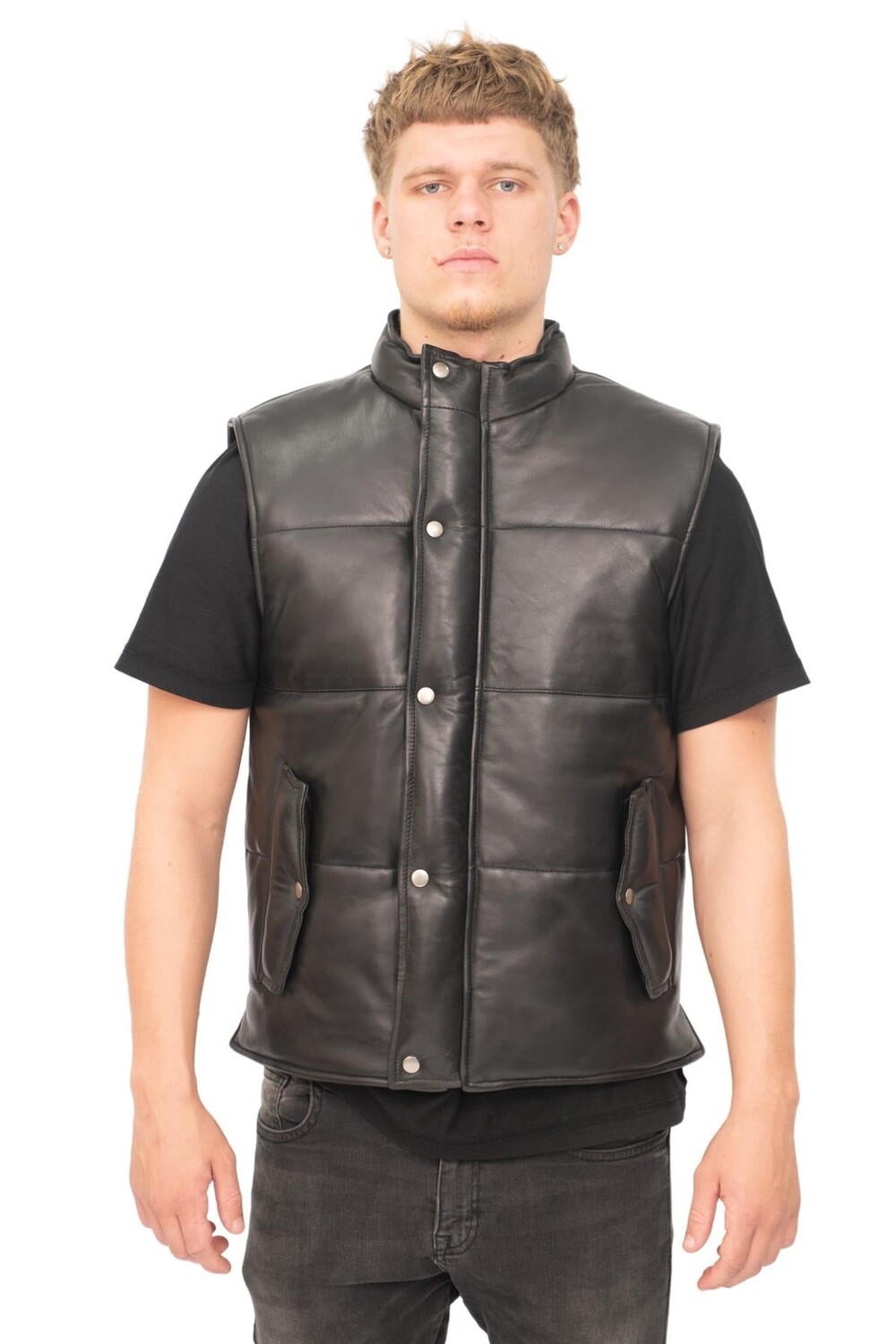 

Классический кожаный пуховик в ноттингеме Infinity Leather, черный