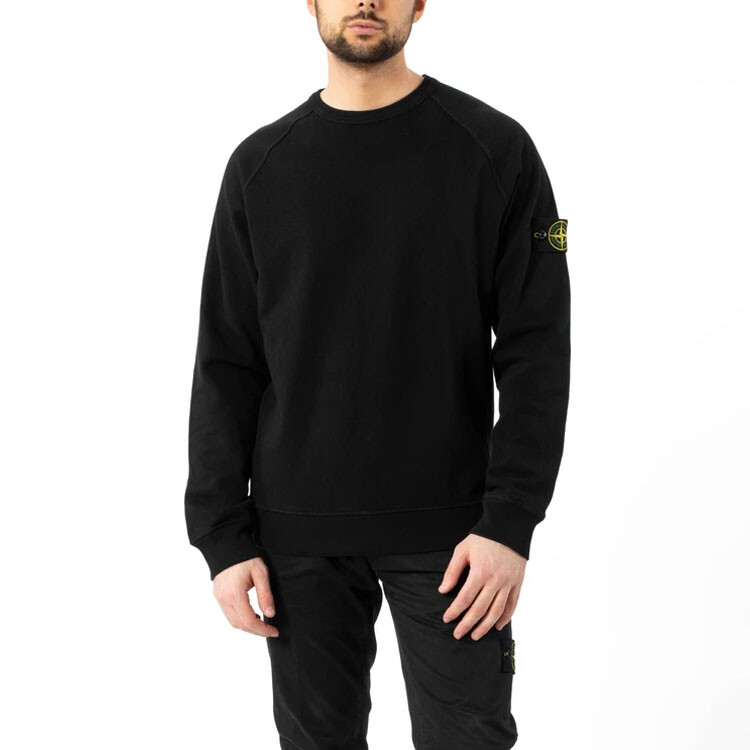 Толстовка мужская Stone Island Logo с нашивкой, черный — фото 3