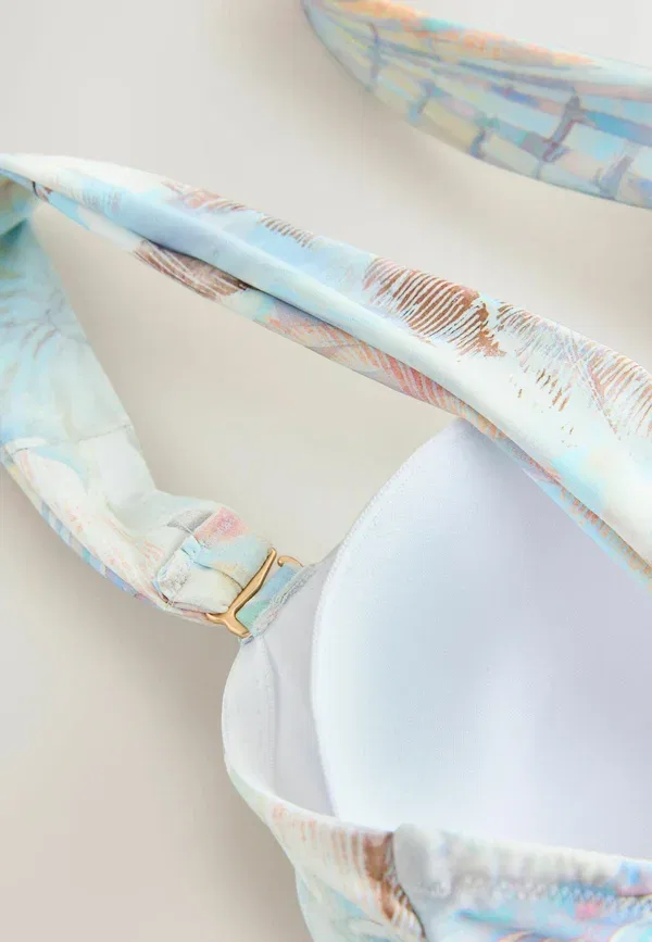 Топ-танкини с бандо и широкими бретелями для контроля живота Next, pastel blue shell, пастельно-голубой — фото 4