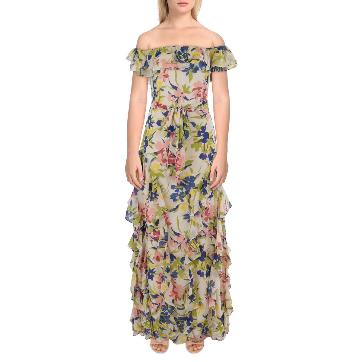 

Женское вечернее платье макси с оборками Lauren Ralph Lauren