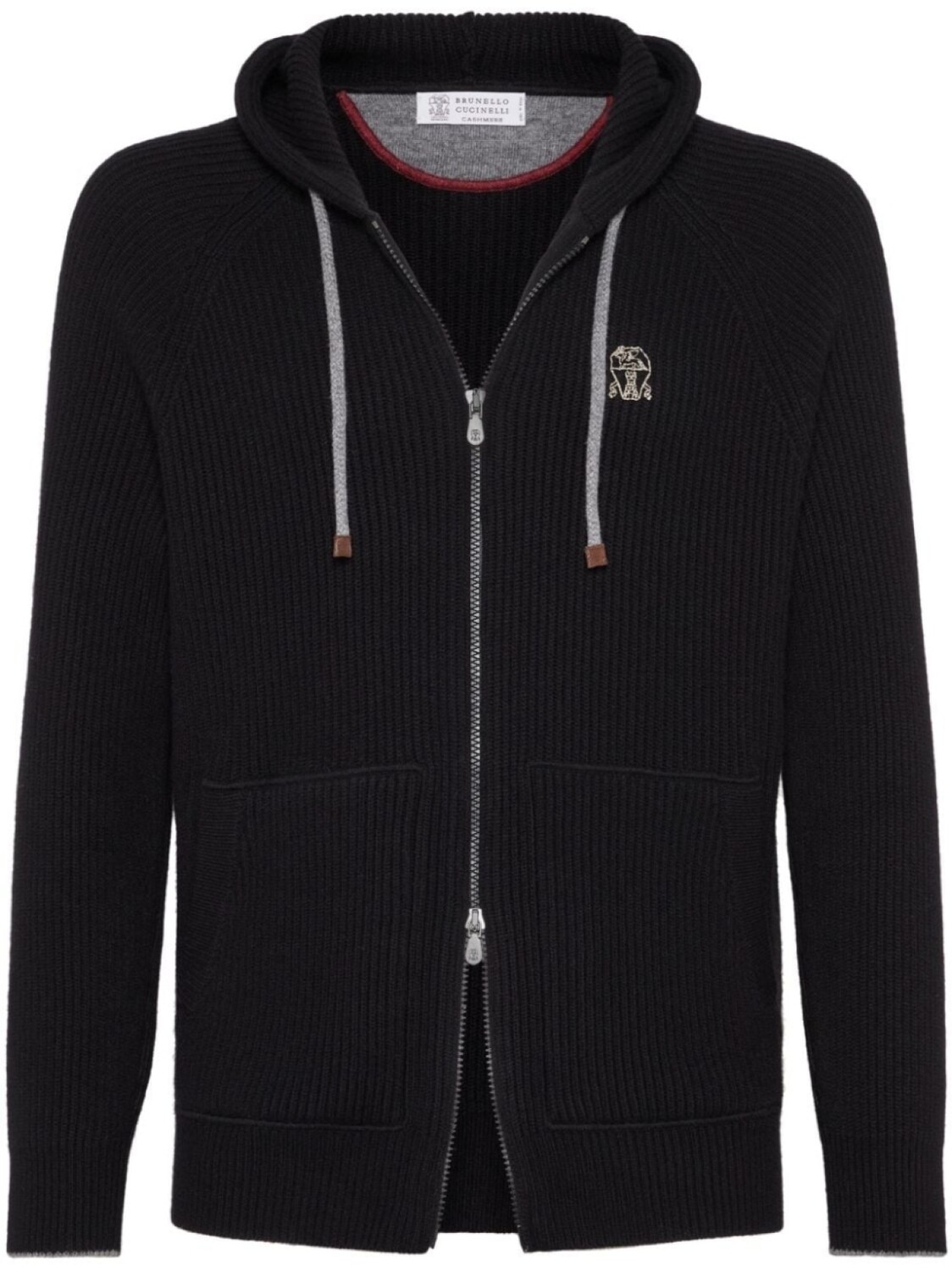 

Brunello Cucinelli кашемировый кардиган с вышитым логотипом, черный