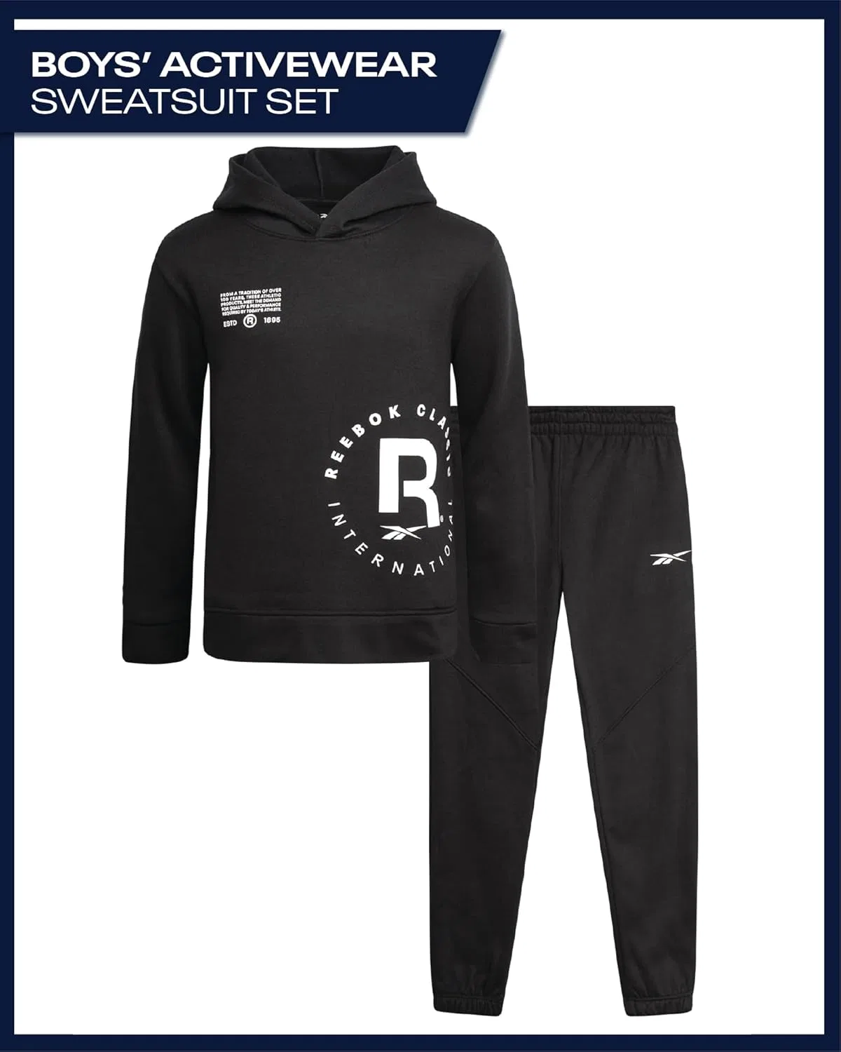 Детский спортивный костюм Reebok, 2 предмета, Jet Black — фото 2