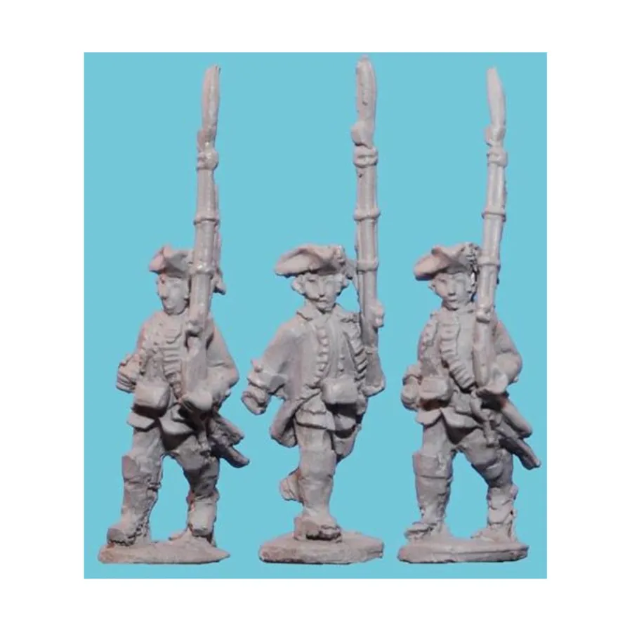 

Мушкетеры Корпуса наблюдения маршируют в зимней форме, Age of Reason Miniatures - Seven Years War - Russian (15mm)