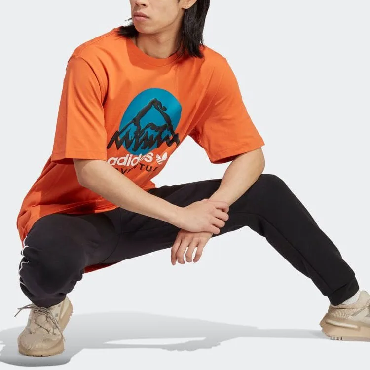 Футболка Adidas Adventure Mountain 'Earth Day' Adidas Originals, Craft Orange — фото 3