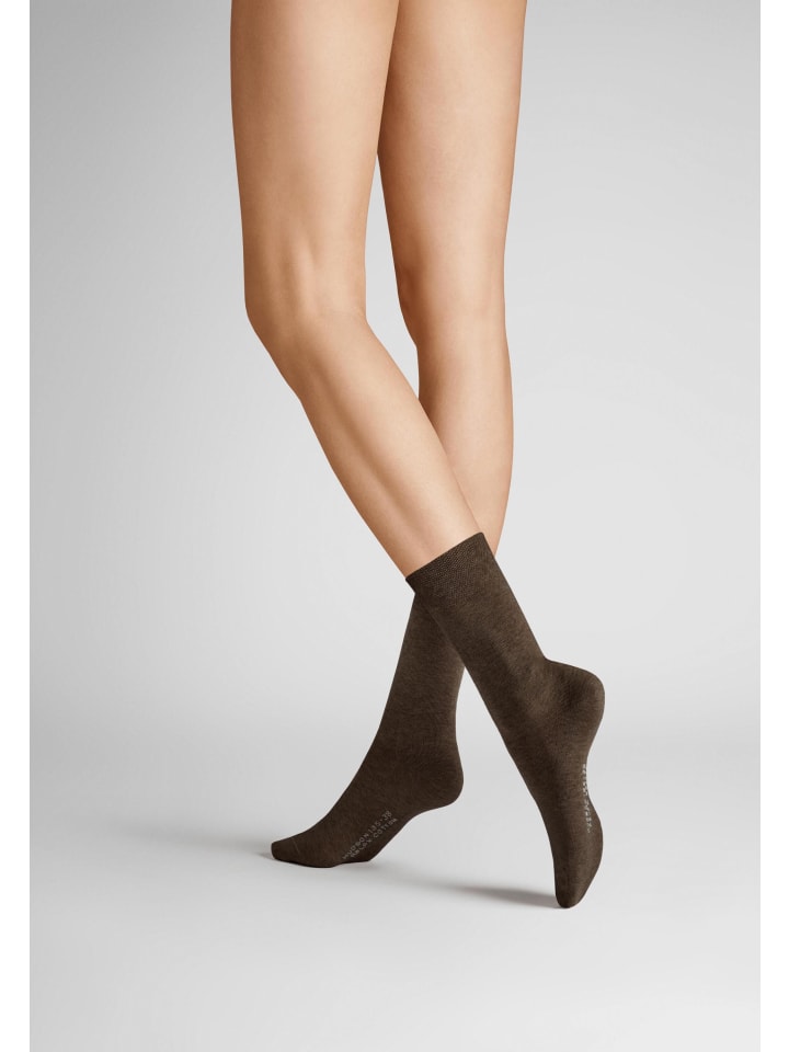 

Носки Relax Cotton с манжетой, не сдавливающей мышцы, коричневого меланжа. Hudson