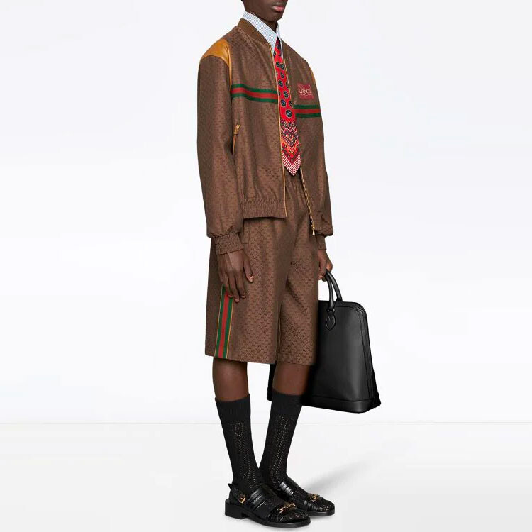 Шорты Gucci мужские с узором, коричневые — фото 4