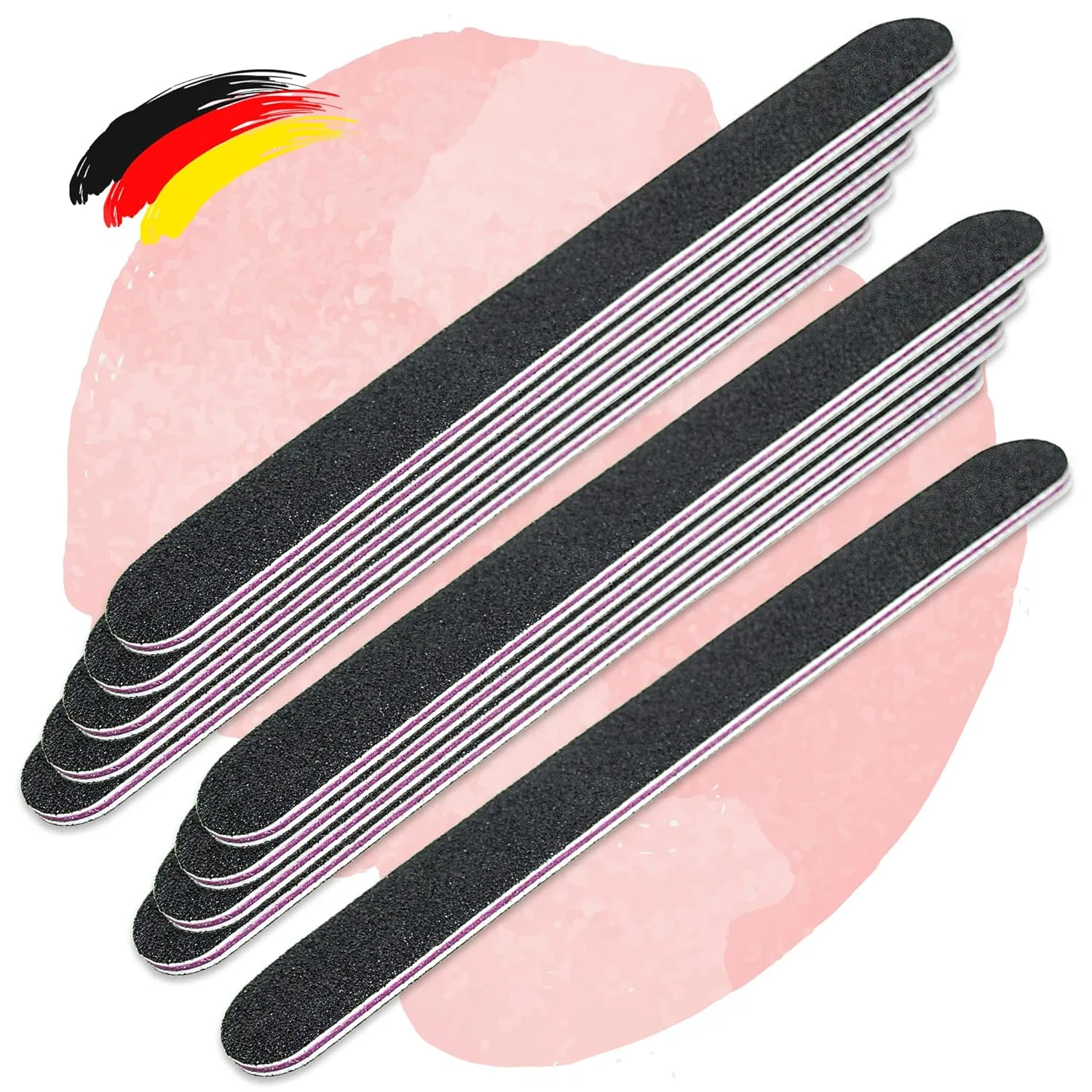 Набор профессиональных пилок для ногтей 100/100, черные, 10 шт. Nd24 Naildesign, Black