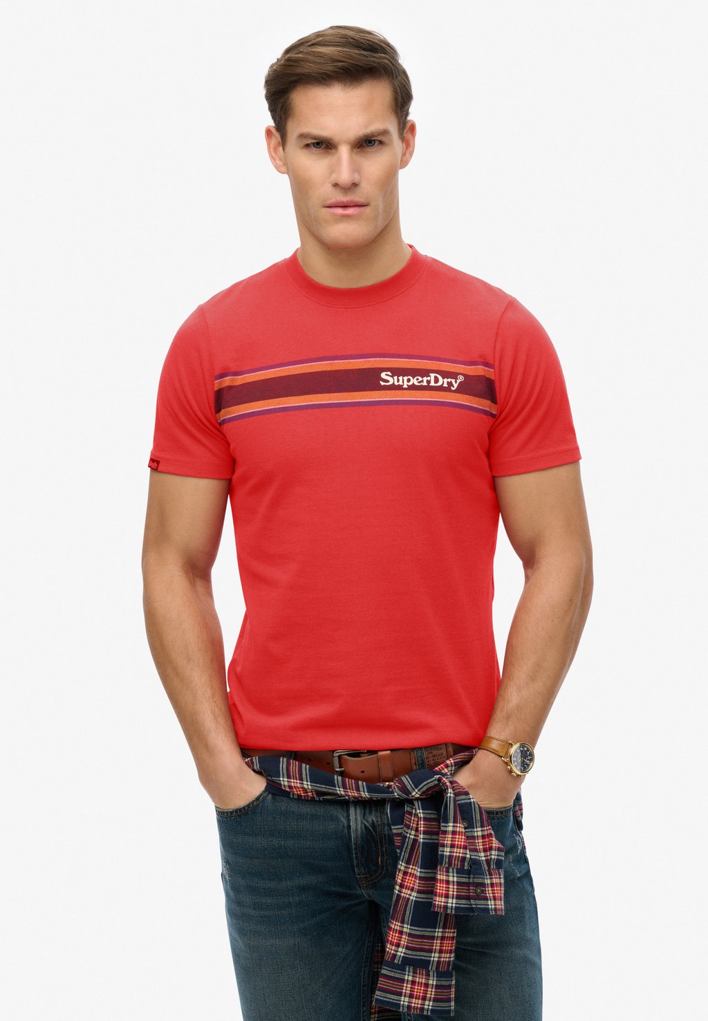 

Футболка с принтом VENUE LOGO STRIPE Superdry, красный