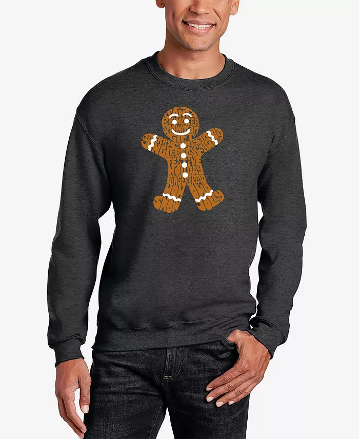 

Мужской свитшот с принтом "Gingerbread" LA Pop Art, серый