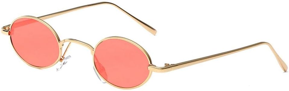 

Винтажные маленькие овальные солнцезащитные очки для женщин, тренд 2025 года, золотистая металлическая оправа, ретро-миниатюрные солнцезащитные очки для женщин KTUCN, 3 Gold Red