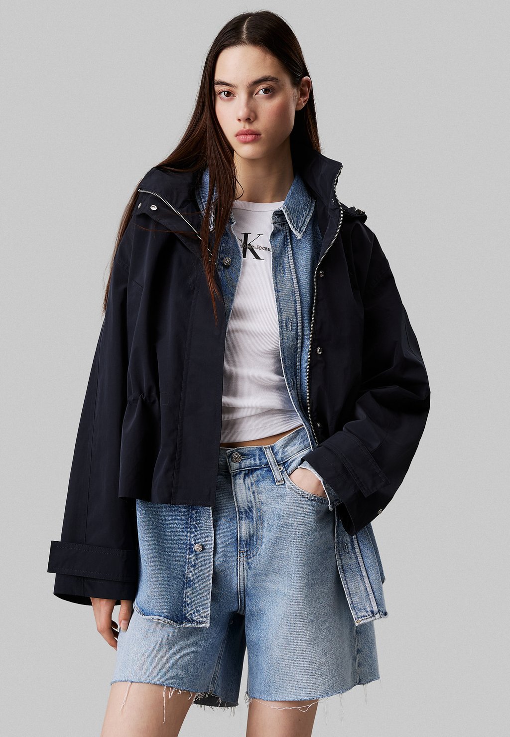 

Легкая куртка RELAXED SOFT HOODED Calvin Klein Jeans, темно-синий