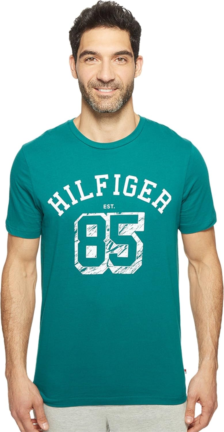 

Мужская футболка Tommy Hilfiger с короткими рукавами и круглым вырезом с графическим принтом, Patina Green