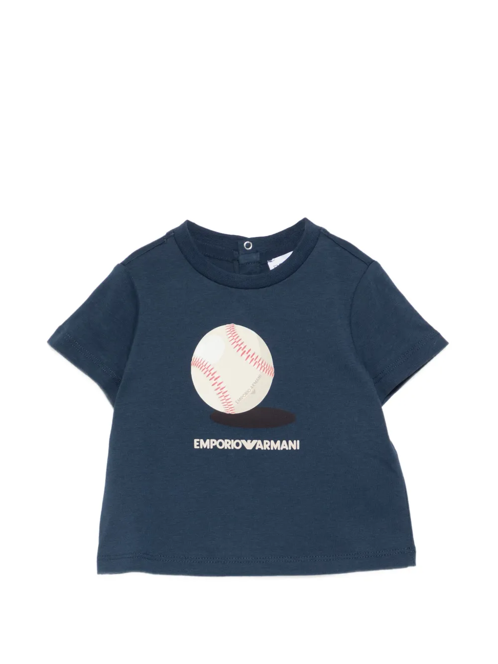 

Футболка с бейсбольным принтом Emporio Armani Kids, синий