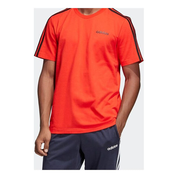 

Футболка adidas E 3S Tee Classic Stripe Training Sports Round Neck Short Sleeve Red, красный