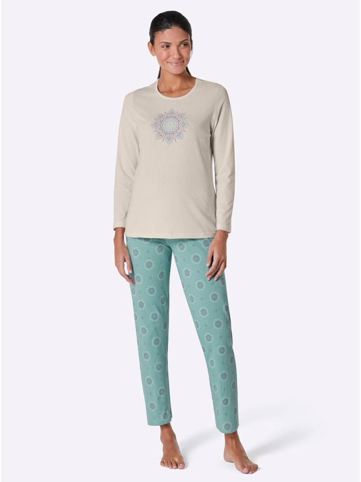 

Comtessa Пижама с принтом цвета шампанского, сине-зеленого