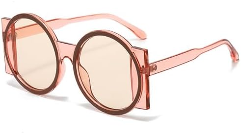 

Женские солнцезащитные очки большого размера, круглые, контрастные оттенки, защита от УФ-излучения UV400, мужские солнцезащитные очки в стиле ретро с градиентным покрытием MTZJH, 4