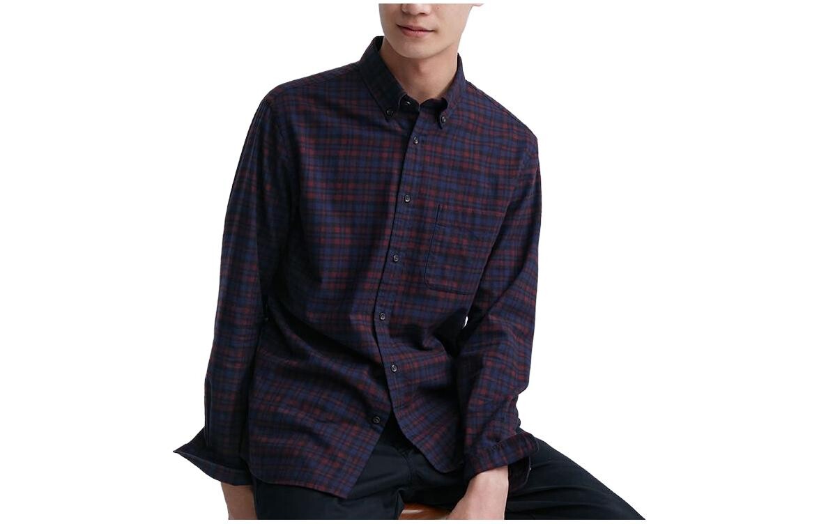 

Рубашка унисекс бордовая Uniqlo, цвет Burgundy