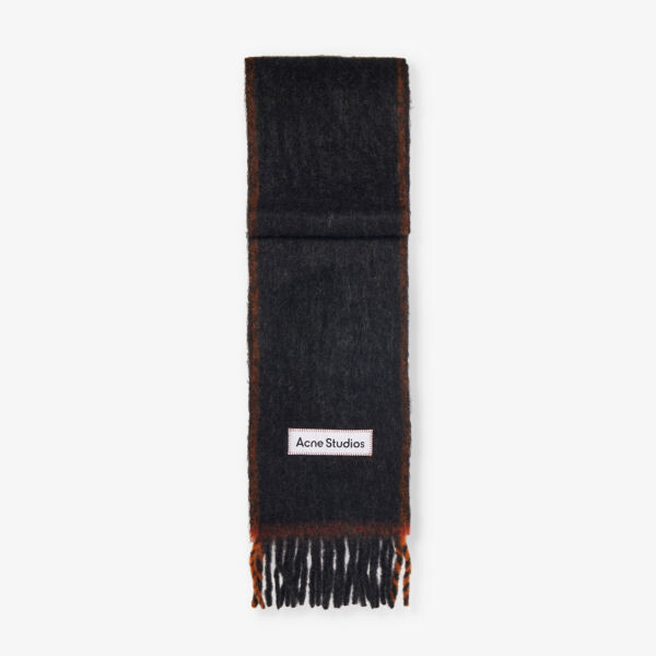 

Шарф из шерстяной смеси с фирменной аппликацией Acne Studios, черный