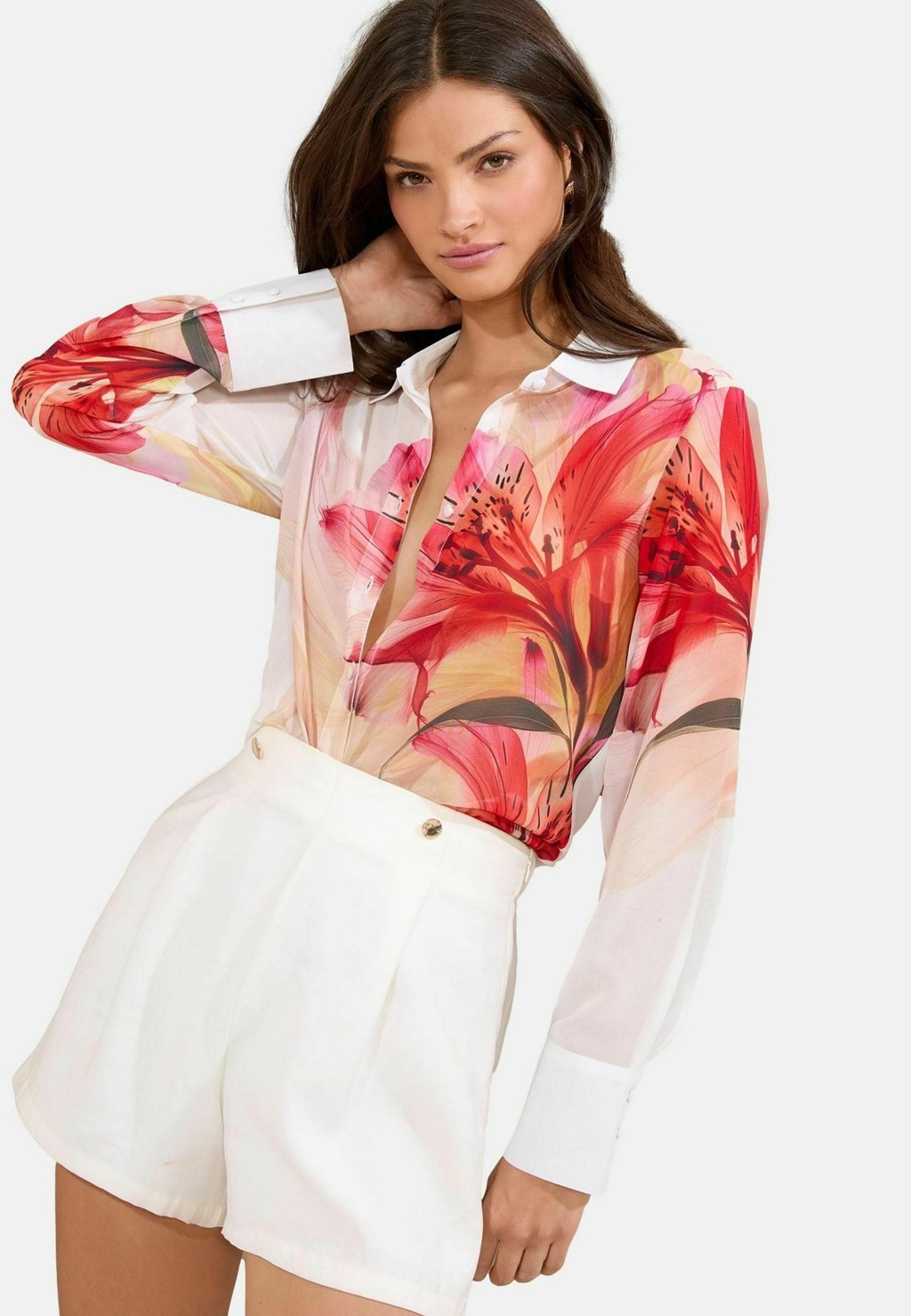 

Блузка на пуговицах REGULAR FIT PRINTED Lipsy, белый