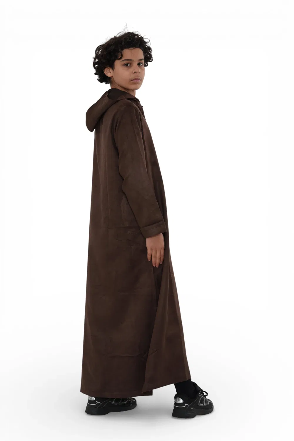 Arabic Thobes Детская коричневая марокканская джубба-халат для мальчиков на Ид - K-HM12 — фото 3