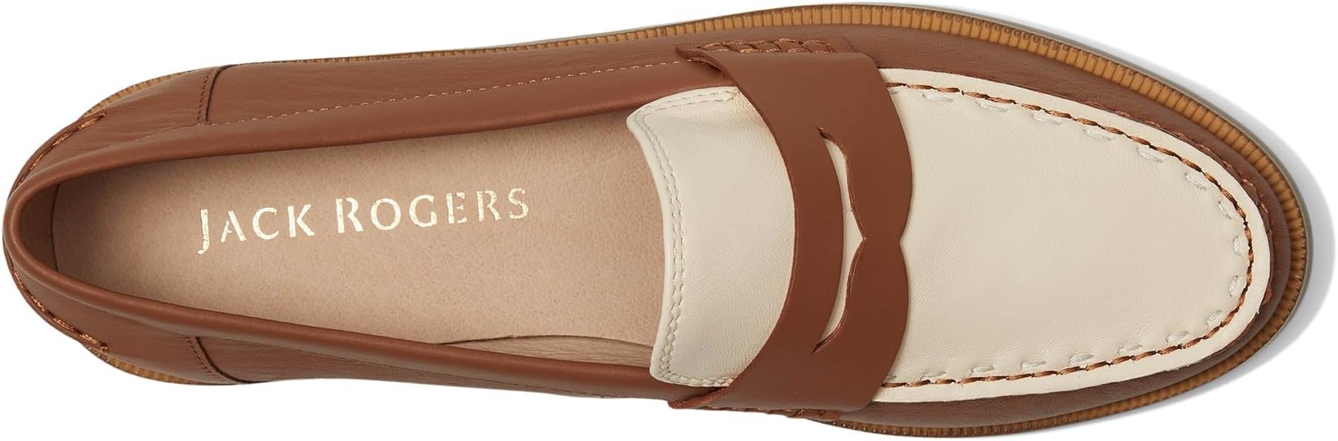 Лоферы Jack Rogers Tipson Penny Loafers - Leather, цвет Luggage/Ivory — фото 2