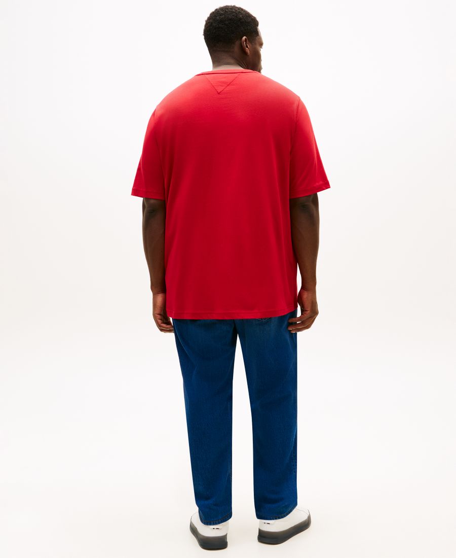 Мужская футболка больших размеров с вышитым флагом Tommy Hilfiger, Medium Red — фото 4