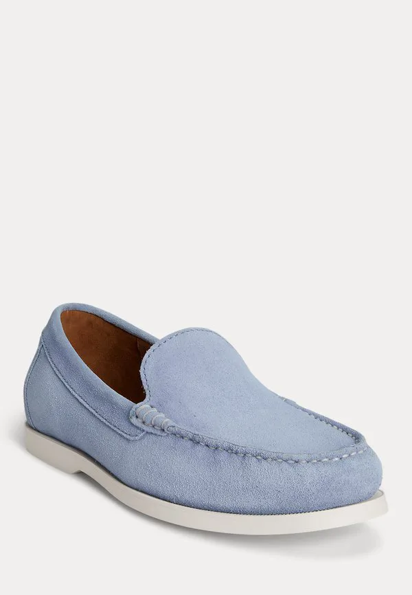 Замшевые венецианские лоферы merton без шнурков Polo Ralph Lauren, Channel Blue — фото 2