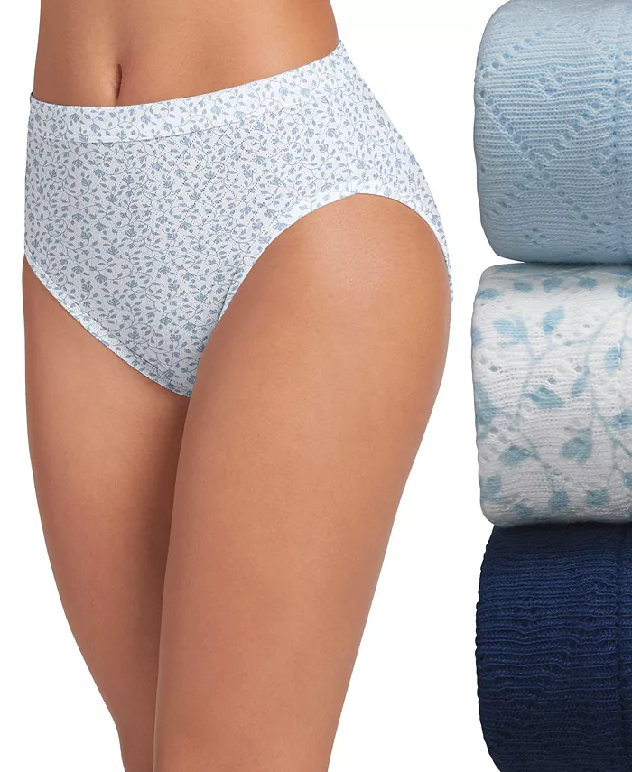 

Трусы Elance Cotton French Cut Underwear 3-Pk 1541, Extended Sizes Jockey, синий