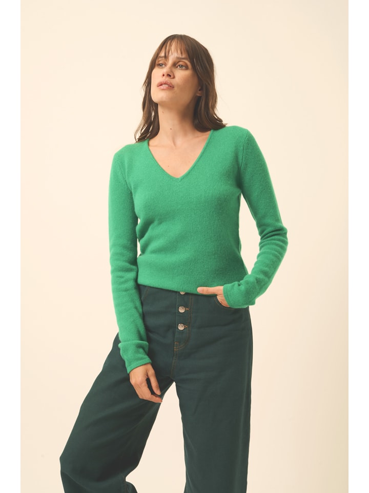 

Just Cashmere Кашемировый свитер "Эбби" зеленого цвета