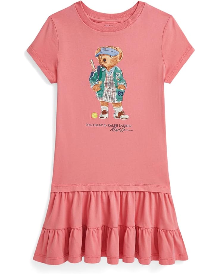

Платье Polo Ralph Lauren Kids Polo Bear Tiered Cotton Jersey Dress, цвет Faded Peony