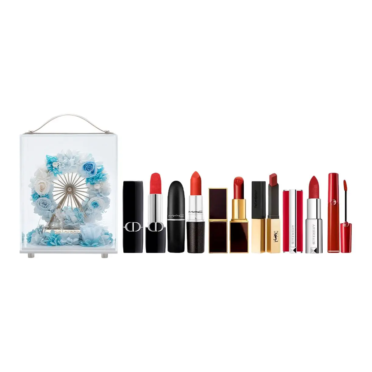 

Эксклюзивный набор подарочных коробок с сохранившимися цветами "колесо обозрения" легкое смешивание стойкий цвет лица 999 3 шт DIOR