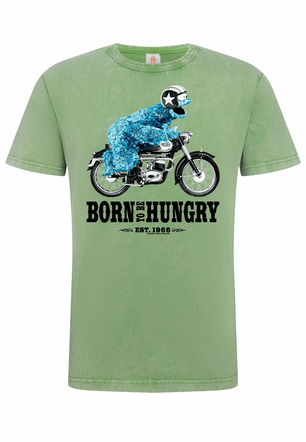 

Футболка с принтом SESAMSTRASSE KRÜMELMONSTER MOTORRAD LOGOSHIRT, светло-зеленый
