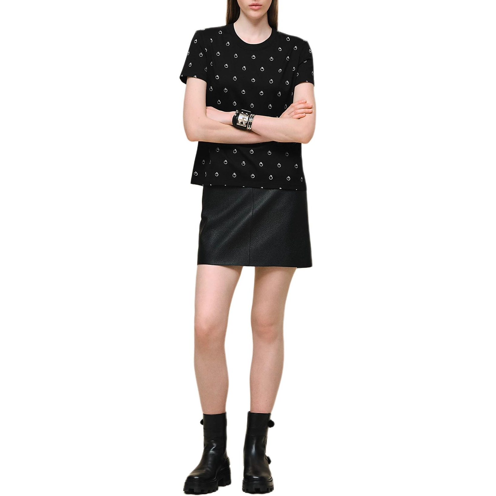 Футболка Hermes Straight Anneau Finesse printed jersey, черный — фото 2