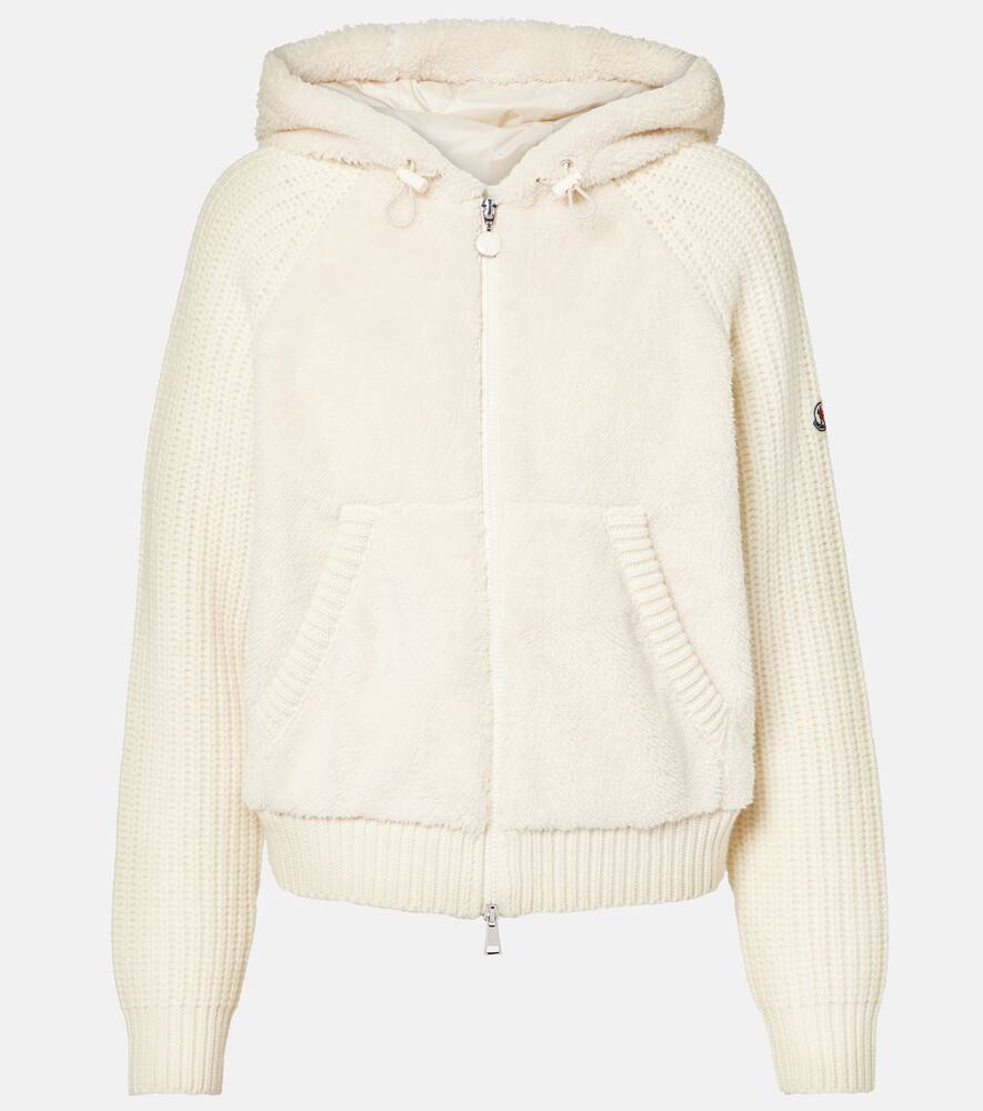 

Шерстяной кардиган из плюша тедди Moncler, Creme