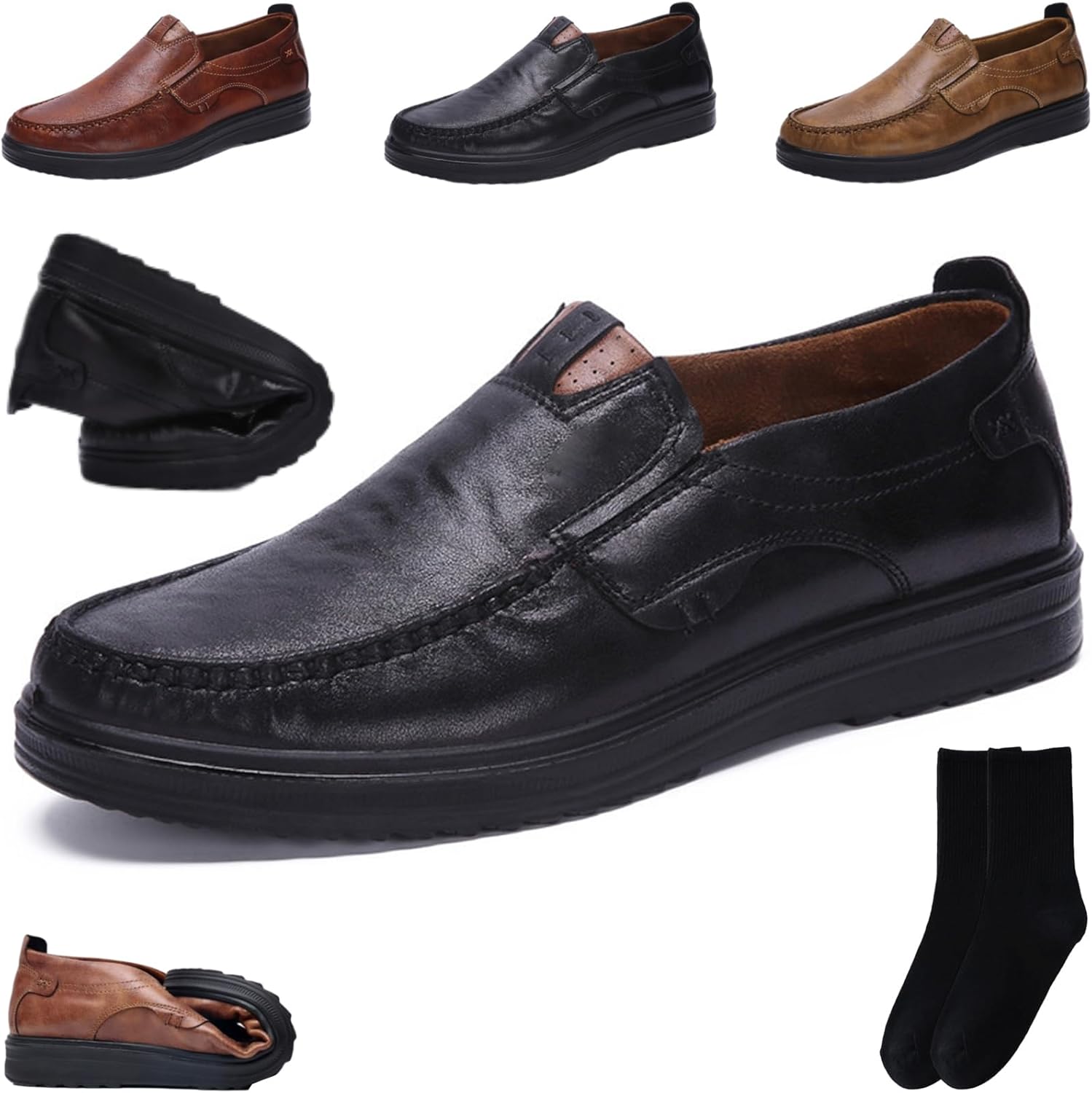 

Кожаные ортопедические туфли для мужчин Xylawave, черный