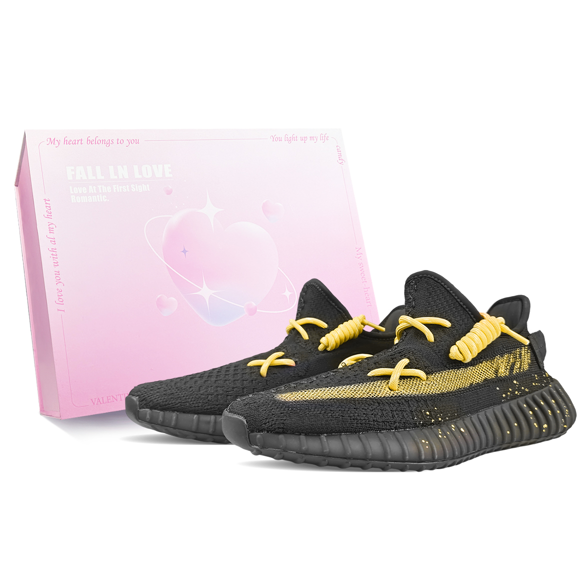 

Adidas Originals Изнашиваемые кеды Yeezy Boost 350 V2 низкие повседневные унисекс черно-желтые, цвет Black Yellow