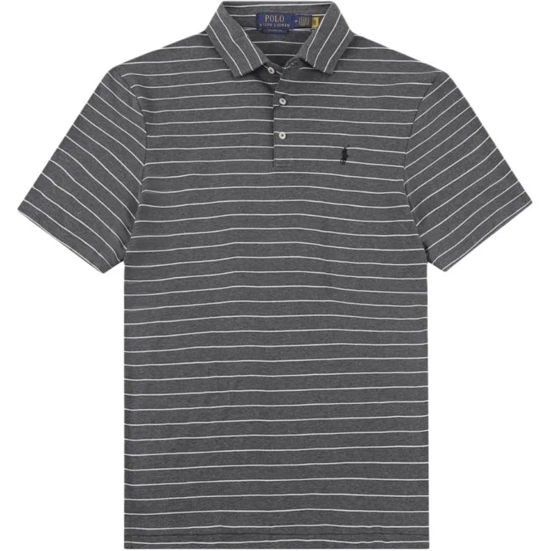Поло Polo Ralph Lauren Custom Slim Fit темно-серое мужское