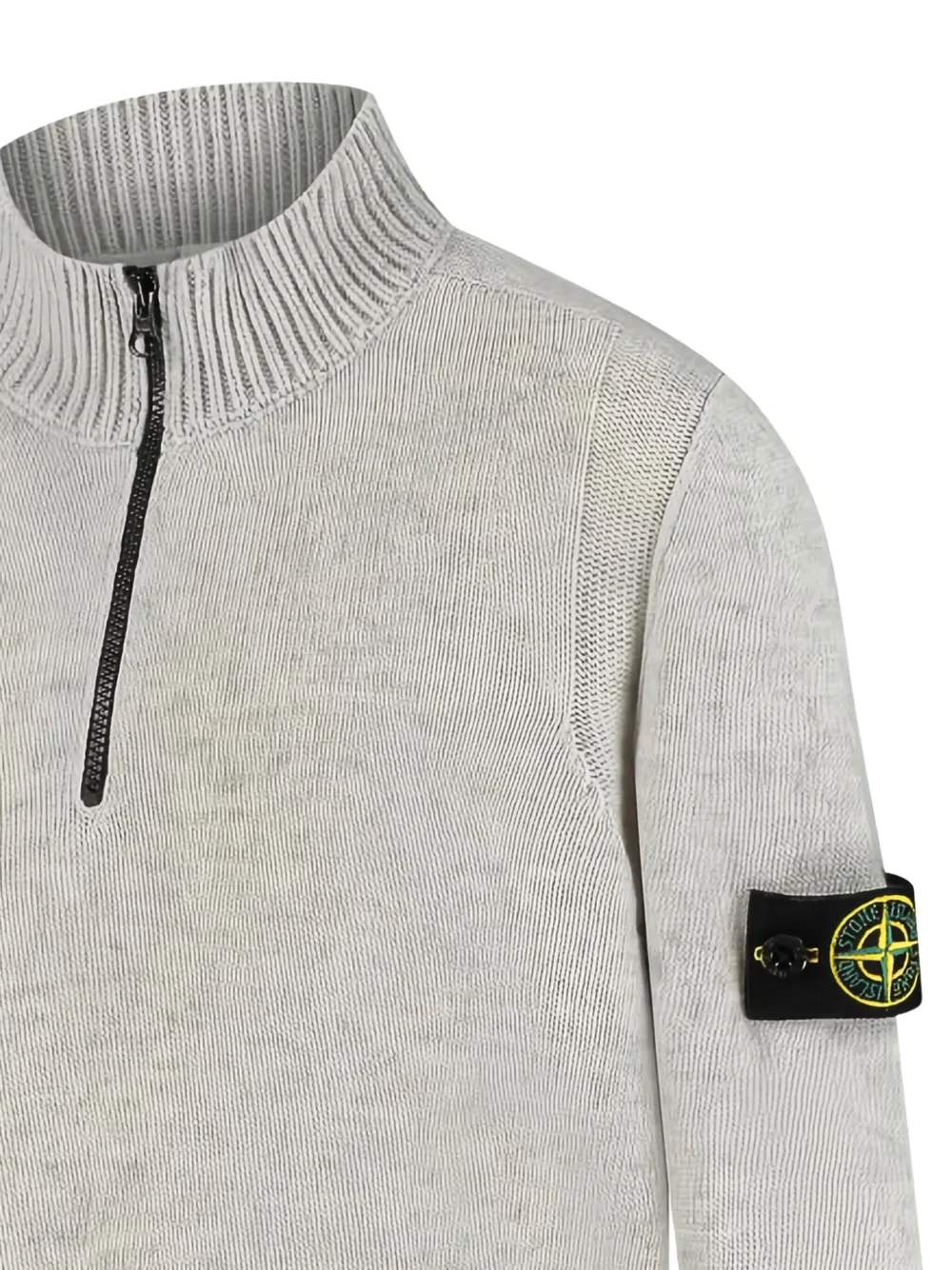 Джемпер с полумолнией и высоким воротом Stone Island Junior, серый — фото 2